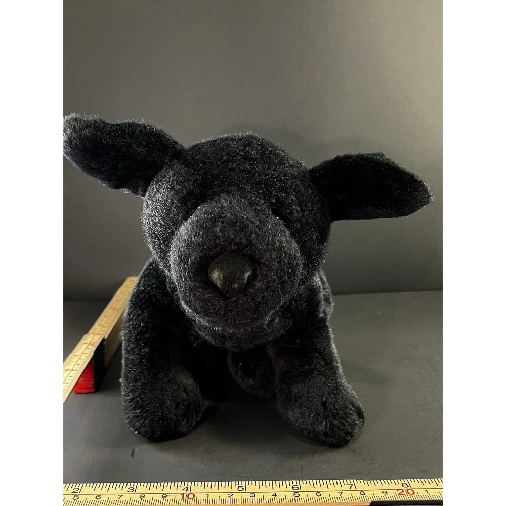 Vintage Russ Berrie Black Lab Plush Purebred Puppies Dog Stuffed Animal 4381 Y2K